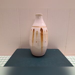 White & Brown Handcrafted Pottery Vase
